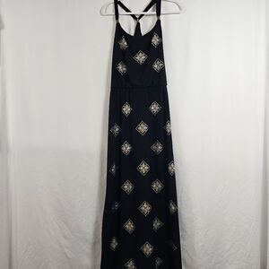 White House Black Market Studded Embelished Halter Maxi Dress In Black - Size M